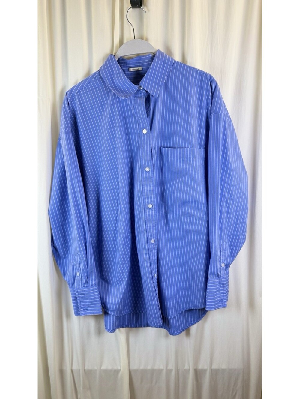 Abercrombie & Fitch Women's Oversized Striped Button-Down Shirt Sz M